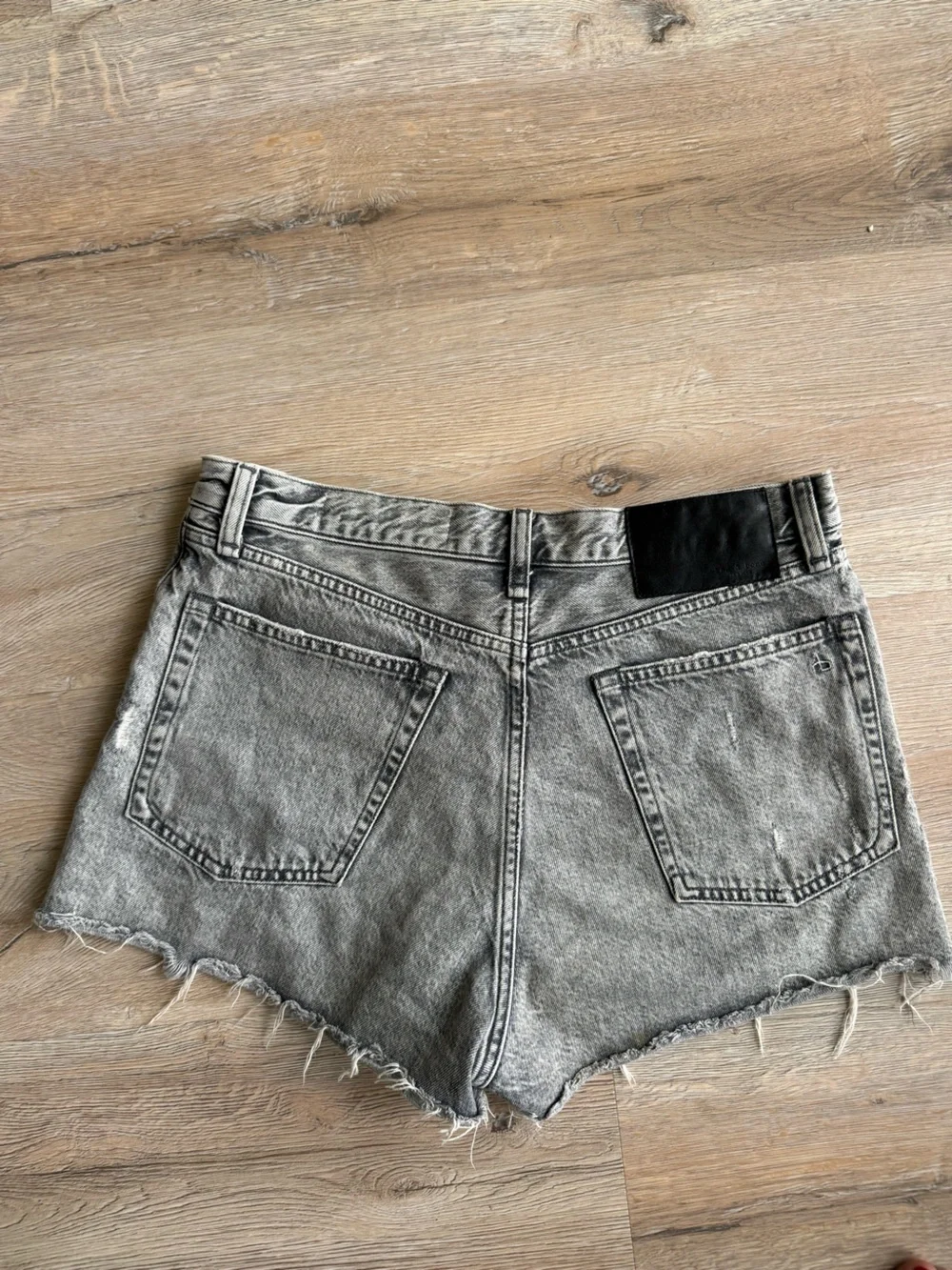 rag & bone Distressed Grey Denim Cutoff Shorts